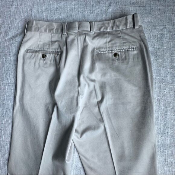 Perry Ellis Premium Tan Tailored Flat Front Dress Pants SZ 32 - Picture 6 of 14